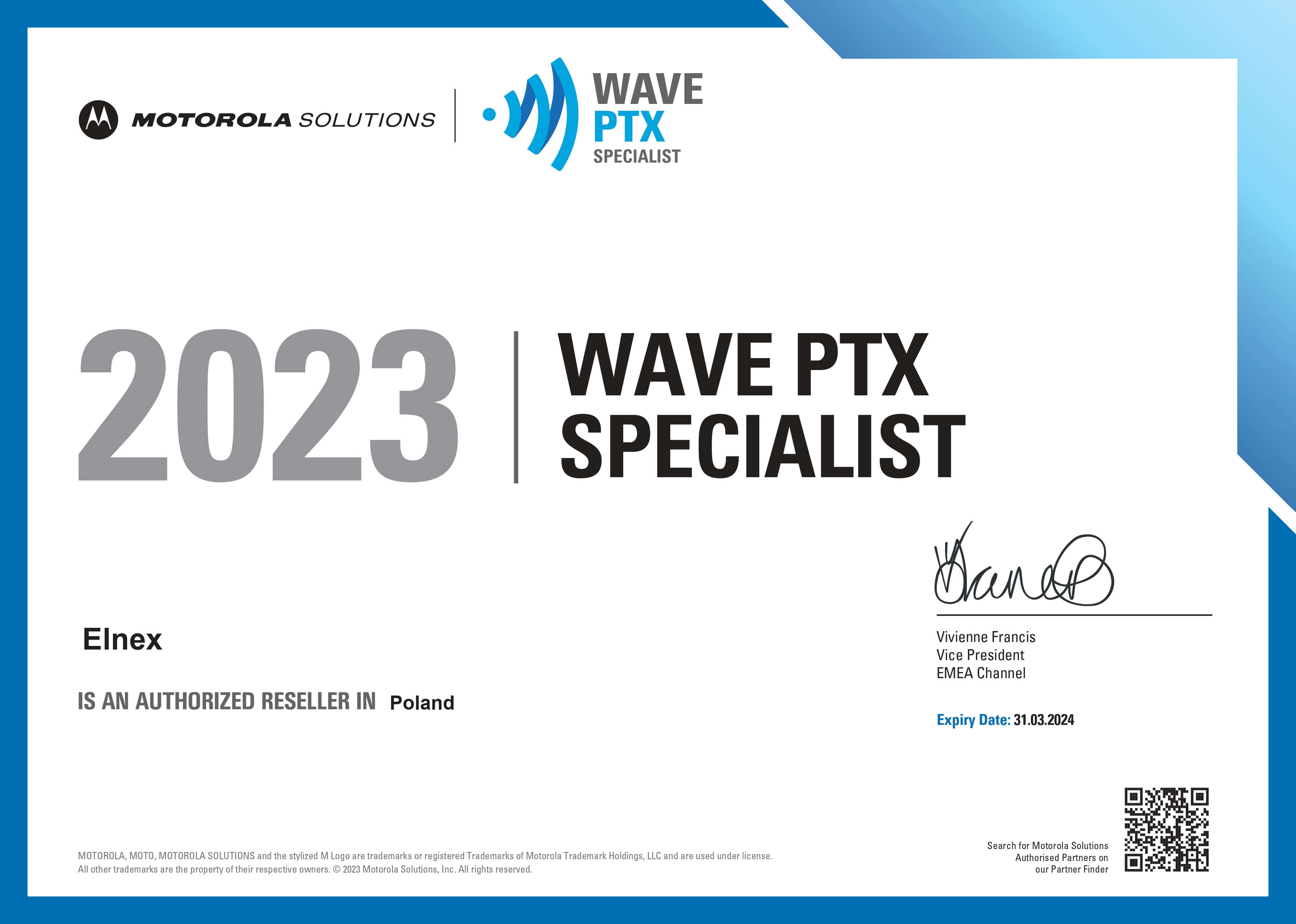 Elnex_Wave PTX Specialist Certificate_2023